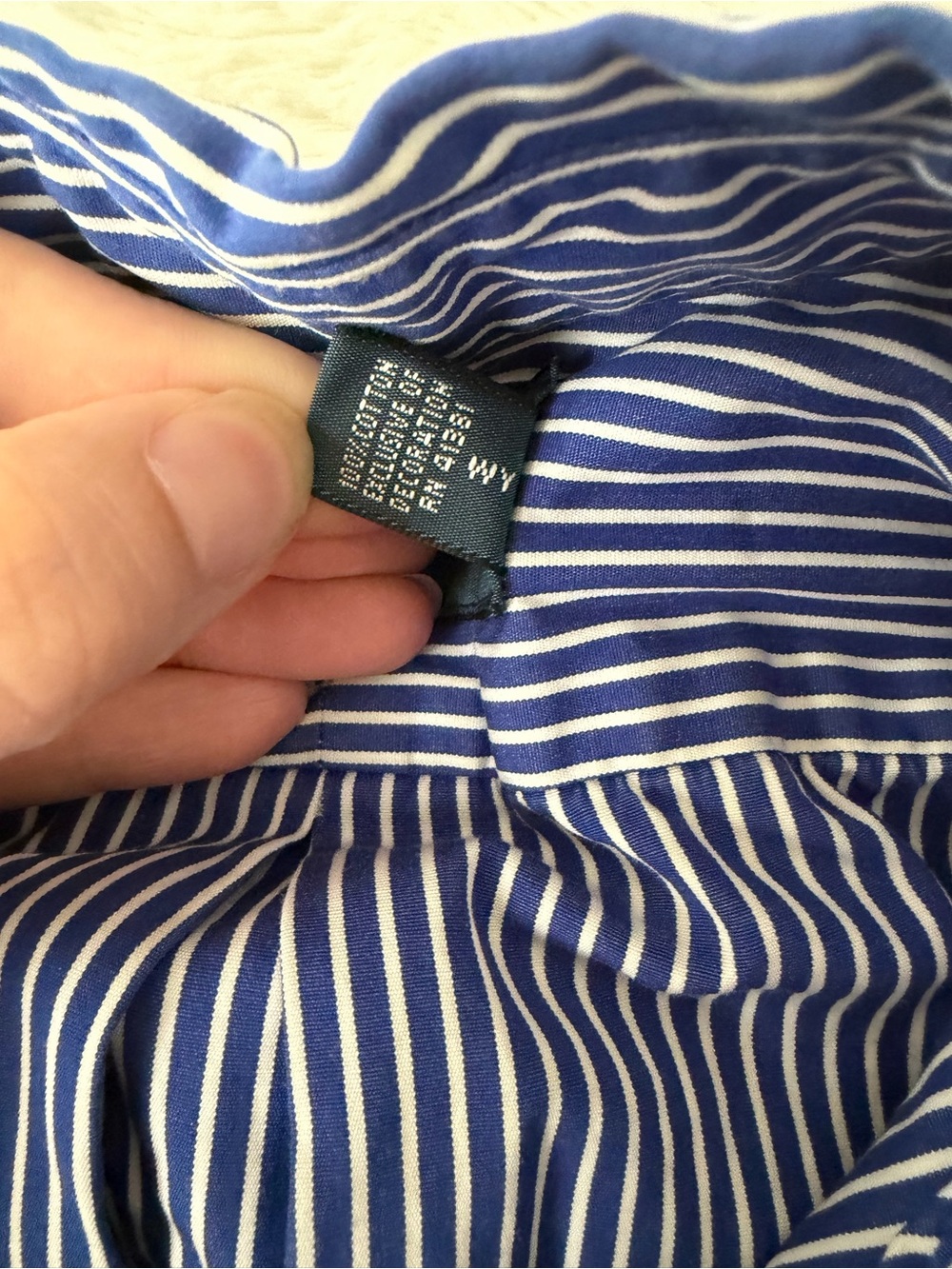Ralph Lauren Striped Button Down Shirt Medium Blue White Yellow Pony Cotton EUC - Picture 3 of 9